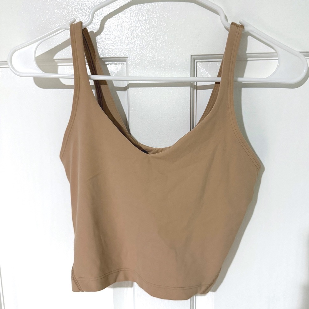 Lululemon Align Tank Top Tan Nulu Yoga Cami Bra Size 4